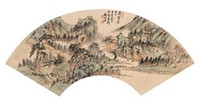 王学浩 1829年作 山水 扇面镜心